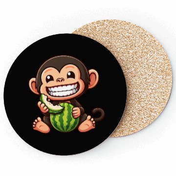 Discover Monkey chimpanzee melon watermelon honeydew melon Coasters