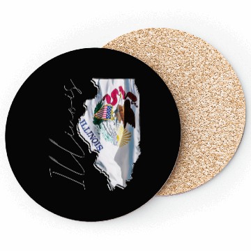 Discover Illinois State Flag in Illinois State Map IL Coasters