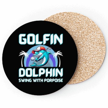 Discover Dolphin playing golf Coasters | Gift for dad | Gift