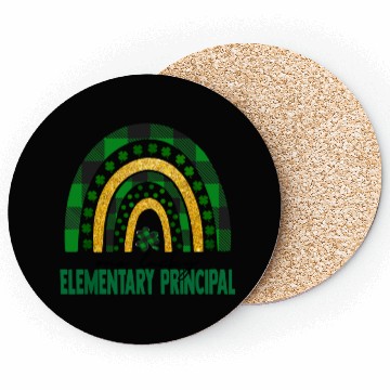 Discover One Lucky Elementary Principal Rainbow St Patricks Coasters