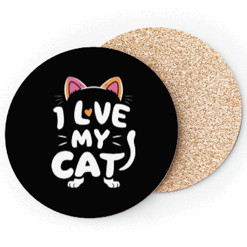 Discover Cat typography Coasters