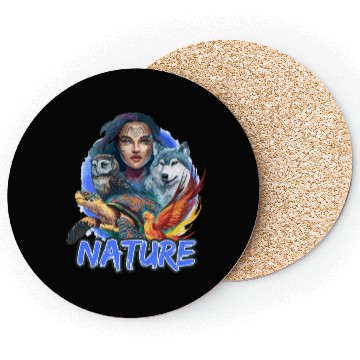 Discover Nature-Inspired Wolf Owl Turtle Phoenix Woman Coasters