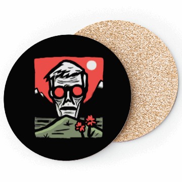 Discover Japan Red Sun Creepy Guy Coasters
