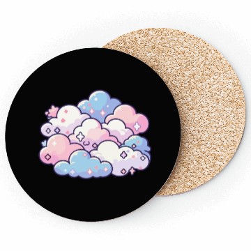 Discover Sweet Dreams: Pastel Cloudscape Coasters