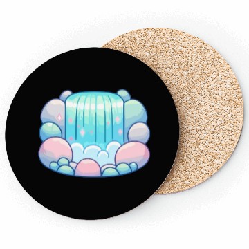 Discover Serene Cascade: Pastel Waterfall Bliss Coasters