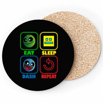 Discover Eat Sleep Dash Repeat Video Game Geometry Video Coasters