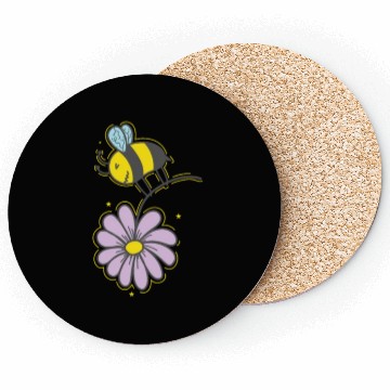 Discover Bee with Flower Animals Nature Beekeeper Coasters