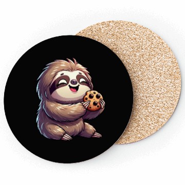 Discover Sloth Sweet Cookie Biscuit Delight Coasters