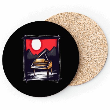 Discover Japan Red Sun & Nature Piano Coasters