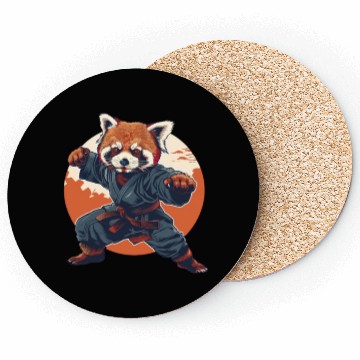 Discover Red panda karate fighting style Coasters