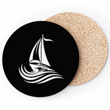 Discover Sailboat In Heavy Swell In Rough Seas Coasters