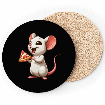 Discover Lab Rat Loves Pizza Humorous Coasters