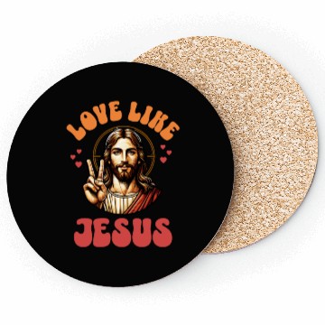 Discover Love Like Jesus Retro 70s Style Coasters