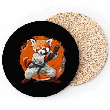 Discover Red panda karate fighting style Coasters