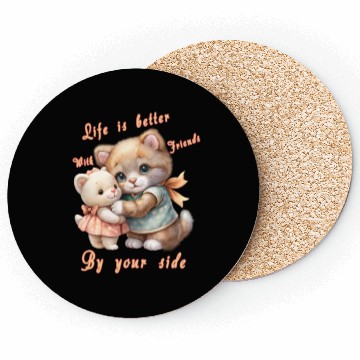Discover Life is better with friends by your side Coasters