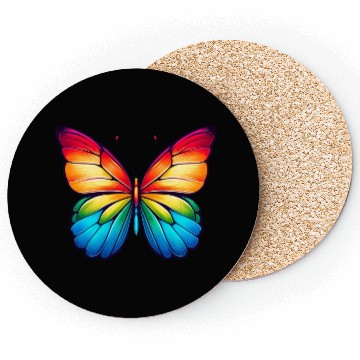 Discover Butterfly rainbow colors nature Coasters