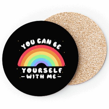 Discover You Can Be Yourself With Me - LGBTQ Ally - Pride Coasters