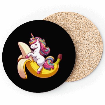 Discover Unicorn on banana Coasters