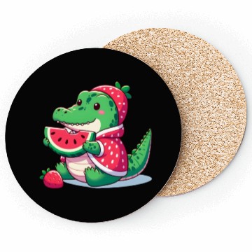 Discover Crocodile in watermelon costume Coasters