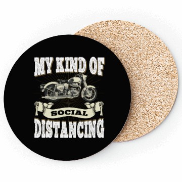 Discover My Kind Of Social Distancing - Motorcycle Coasters