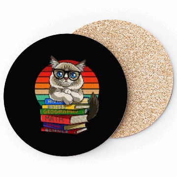 Discover Ragdoll Cat Back To School Bookworm Coasters