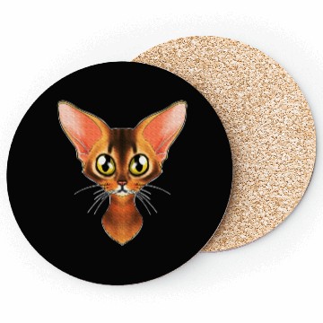 Discover Cat Lover I Cat Face I Abyssinian Cat Coasters