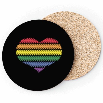 Discover Rainbow Heart (Love / Scribble / 6s / PNG) Coasters