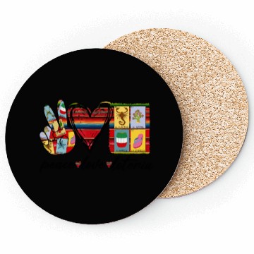 Discover Peace Love Loteria Serape Mexican Bingo Card Coasters