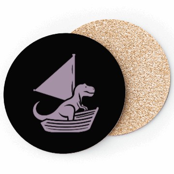 Discover Cool summer sailboat T-Rex silhouette Coasters