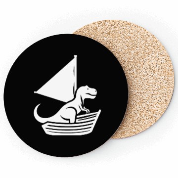 Discover Cool summer sailboat T-Rex silhouette Coasters