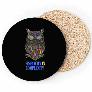 Discover Abstract Art, Simplicity In Complexity,Owl Coasters