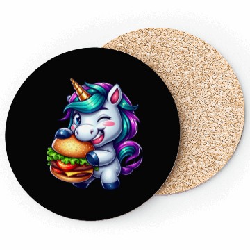 Discover Unicorn Hamburger Cheeseburger Coasters