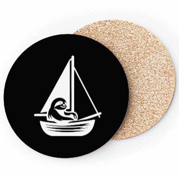 Discover Summer sailing sloth silhouette cool Coasters