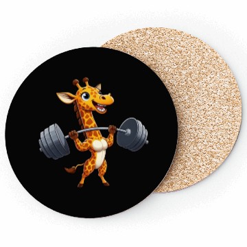 Discover Giraffe Weightlifter Workout Dumbbell Fitness Coasters