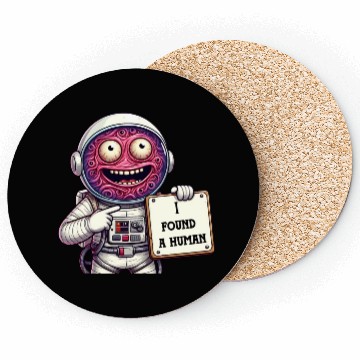 Discover I found Human , Alien sticker Coasters