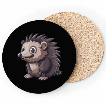 Discover Adorable Smiling Hedgehog Illustration Coasters