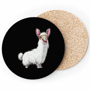 Discover Smiling Llama With Bunny Ears Coasters