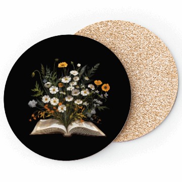 Discover Book Lover Wildflowers Sleeve Coasters