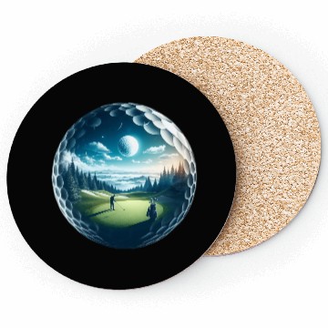 Discover Twilight A Golf Dream Scape Surreal Golfing Course Coasters
