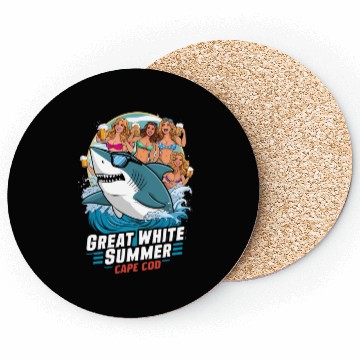 Discover Stylish Great White Shark Coasters (Cape Cod)