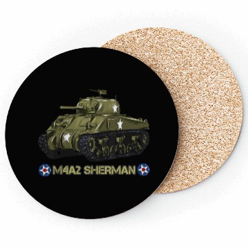 Discover World War 2 American Tank M4A2 Sherman memorabilia Coasters