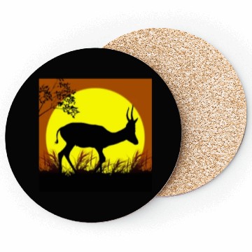 Discover deer sunset Coasters
