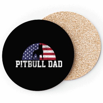 Discover Pitbull Dad Papa Love Bond Unique Design Coasters