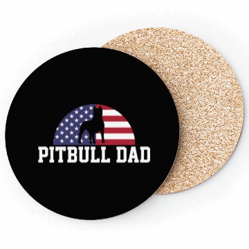 Discover Pitbull Dad Embracing USA Flag Merica Pride Art Coasters