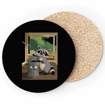 Discover Racoon Trash Panda Metal Trash Can No Vacancy Coasters
