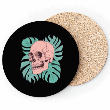 Discover Pink Tropical Skull Coasters