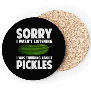 Discover Pickle Design Cucumber Dill Pickle Lover Coasters