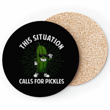 Discover Pickle Design Cucumber Dill Pickle Lover Coasters