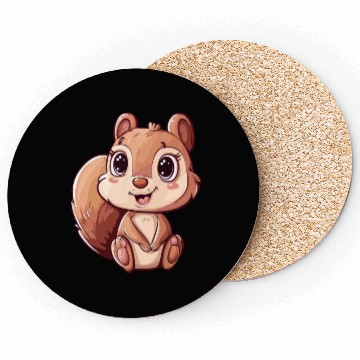 Discover Adorable Squirrel With Big Eyes Coasters