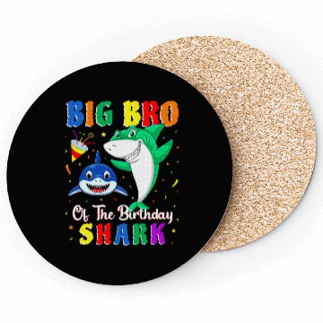 Discover Big Bro Of The Shark Birthday Family Birthday Coasters